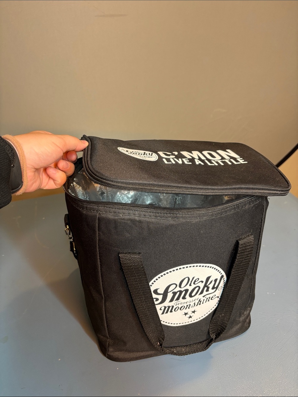 Black Insulated Cooler Tote - Ole Smoky Tennessee Moonshine